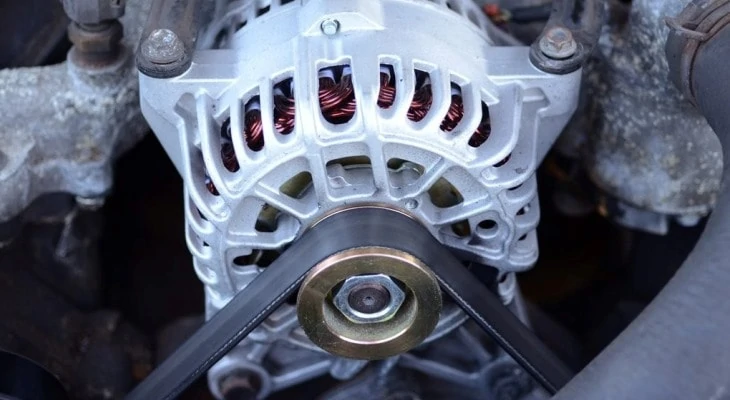 Closeup of an alternator