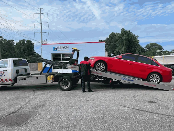 Tow delivery at Beach Auto Repair